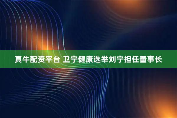 真牛配资平台 卫宁健康选举刘宁担任董事长